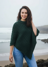 Aran Merino Wool Cowl Poncho | Green - Clearance