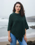 Aran Merino Wool Cowl Poncho | Green - Clearance