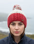 Erin Wool Bobble Flecked Raspberry Hat