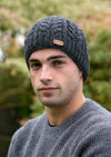 Aran Cable Pullon Hat | Charcoal