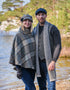 Mucros Aran Scarf | Merino Wool Alpaca Scarf | Grey Fleck