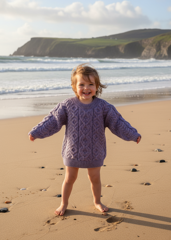 Kids Aran Sweater | Lavender