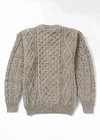 Unisex Aran Wool Sweater | Flecked Oatmeal
