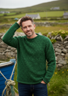 Donegal Roll Neck Fisherman Sweater | Green