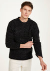 Raheen Tweed Roll Neck Mens Sweater - Black Fleck