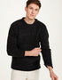 Raheen Tweed Roll Neck Mens Sweater | Black