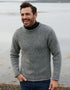 Raheen Tweed Roll Neck Mens Sweater | Grey