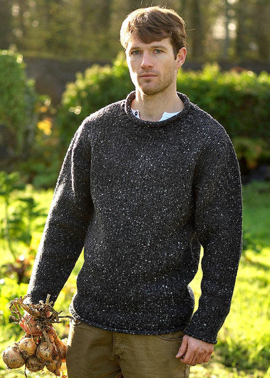 Tweed Roll Neck Mens Sweater