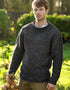 Raheen Charcoal Tweed Roll Neck Sweater | Men's 100% Wool