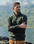 Aran Troyer Zip Sweater | Green