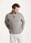 Aran Troyer Zip Sweater | Oatmeal