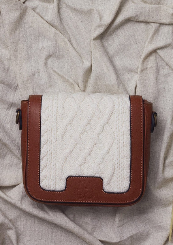 Aran Knit Leather Traditional Bag