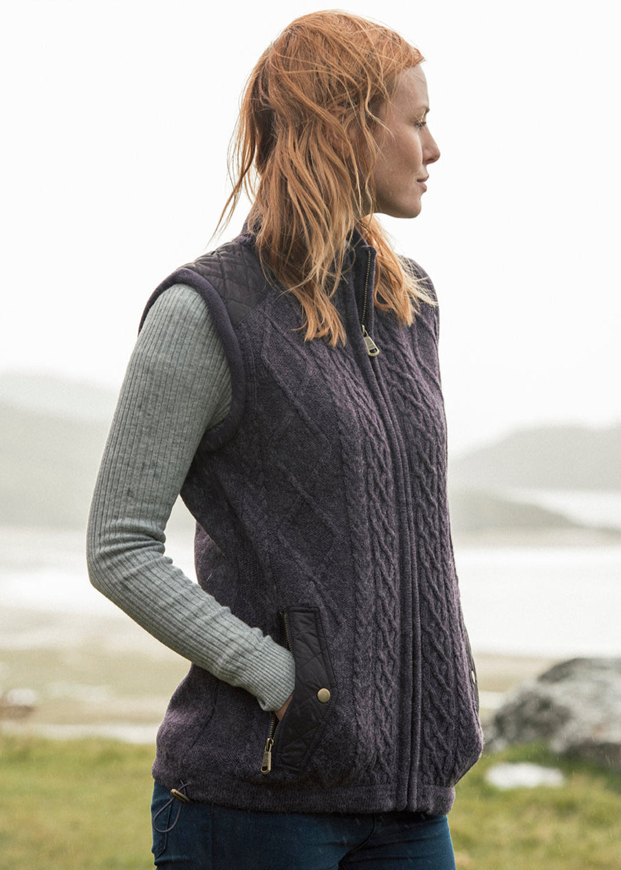 Women's Lined Sleeveless Jacket | Purple