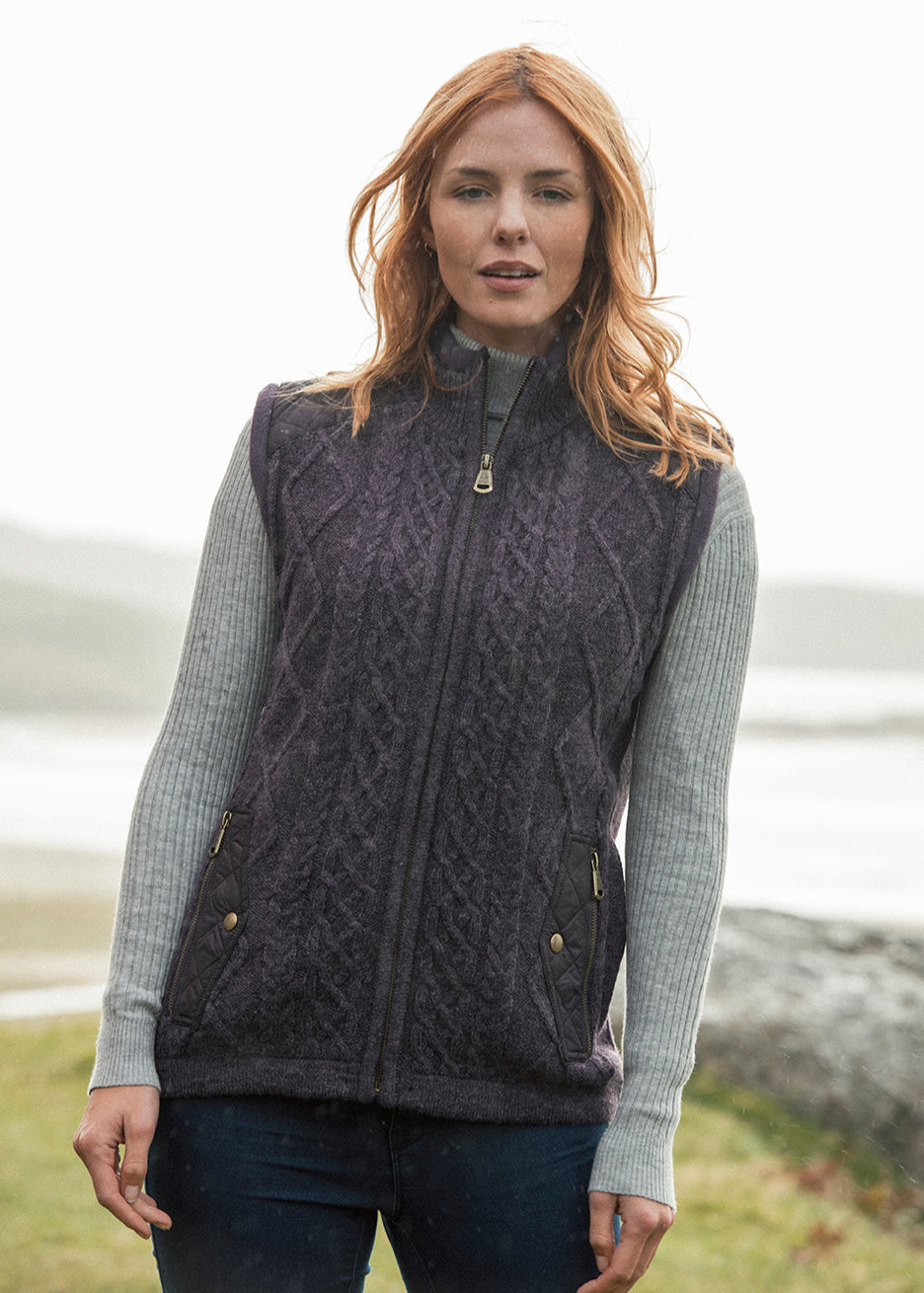 Women's Lined Sleeveless Jacket | Purple