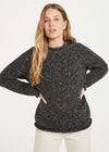 Ladies Donegal Roll Neck Sweater | Charcoal