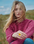 Ladies Donegal Roll Neck Sweater | Pink