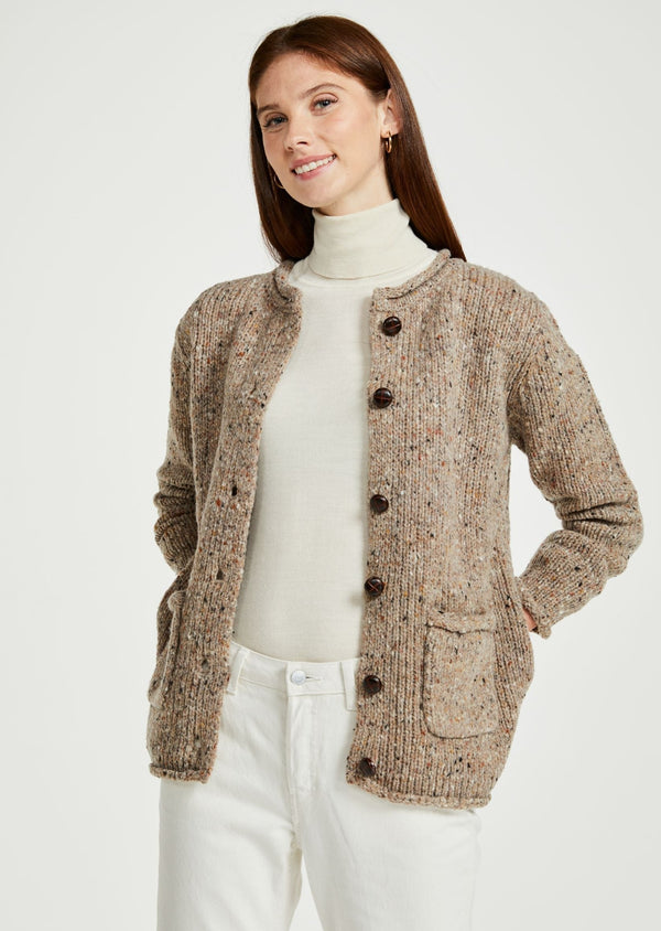 Ladies Donegal Wool Cardigan - Honey