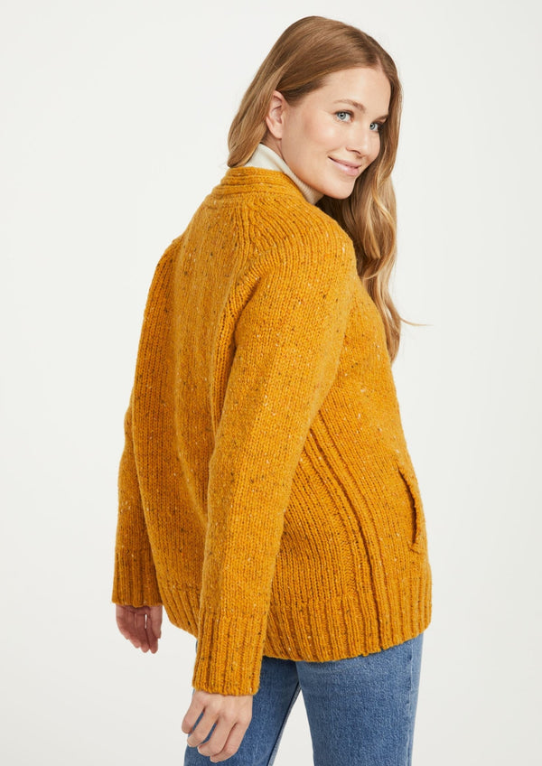 Ladies' Donegal Cardigan with Side Pockets - Starfish