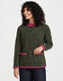 Donegal Ladies' Raglan Cardigan | Green Pink