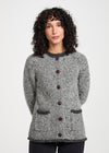 Donegal Ladies' Raglan Cardigan | Grey Charcoal