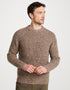 Men's Fisherman Rib Nepped Sweater | Brown