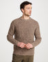 Men's Fisherman Rib Nepped Sweater | Brown