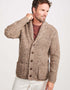 Men's Fisherman Rib Shawl Cardigan | Brown Donegal Wool