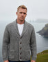 Men's Fisherman Rib Shawl Cardigan | Grey