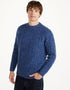 Donegal Tweed Aran Crew Neck Sweater | Blue Fleck