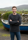 Raheen Tweed Roll Neck Mens Sweater | Charcoal