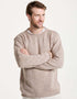 Roll Neck Mens Merino Sweater - Oat