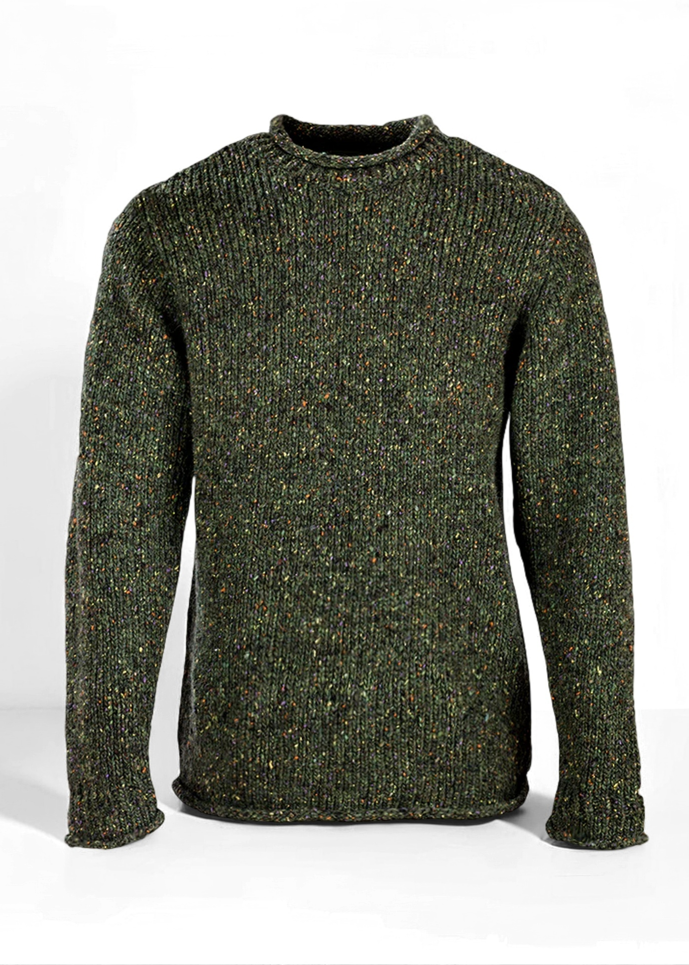 Roll Neck Mens Sweater | Green