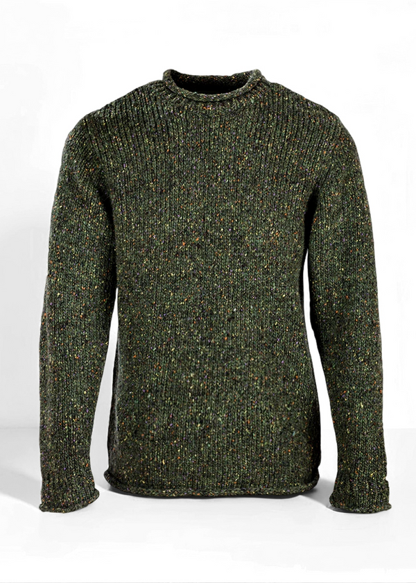 Roll Neck Mens Sweater | Green