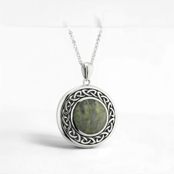 Round Connemara Marble Celtic Pendant