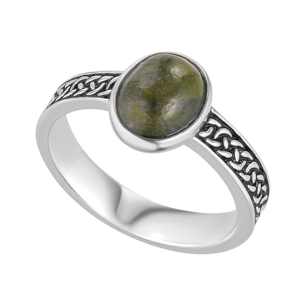 Connemara Marble Celtic Knot Ring