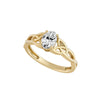 14K Oval Lab Diamond Trinity Knot Ring - 0.75ct