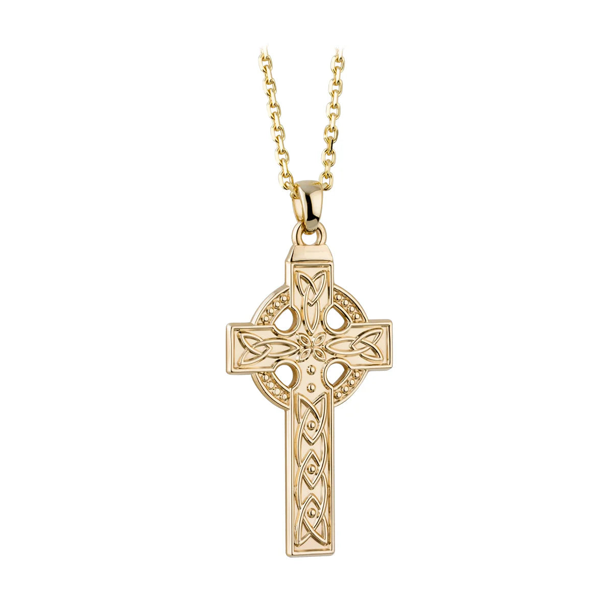 14K Gold Large Celtic Cross Charm