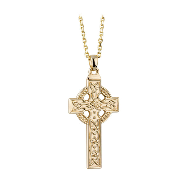 14K Gold Large Celtic Cross Charm