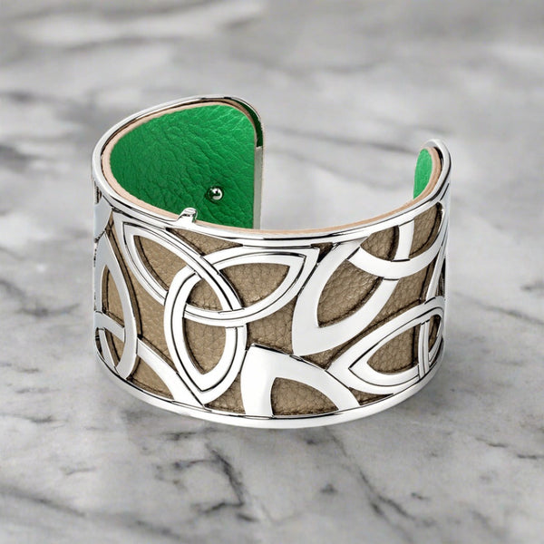 Trinity Knot Leather Cuff Bracelet