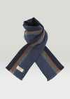 Mucros Denim Blue Herringbone Donegal Scarf