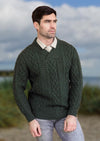 Aran Crafts Bunratty Collar Sweater | Green