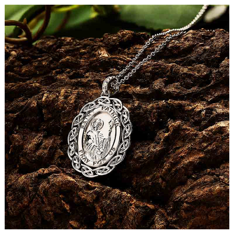 Sterling Silver Celtic Miraculous St. Patrick Medal