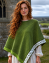 Saol Ladies Celtic Weave Wool Cape – Green