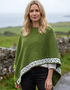 Saol Ladies Celtic Weave Wool Cape – Green