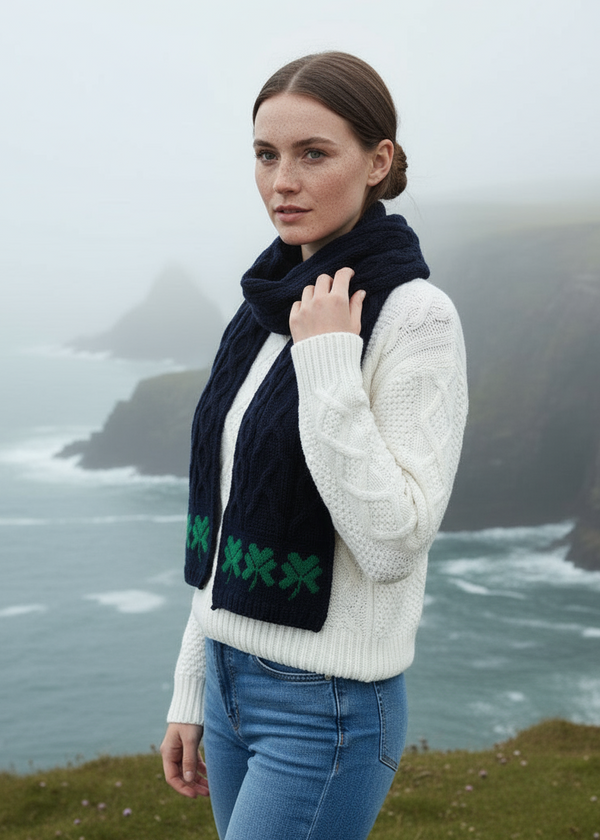 Shamrock Scarf | Navy
