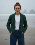 Shawl Collar Aran Cardigan | Connemara Green