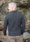 Aran Men's Shawl Button Cardigan | Charcoal - Clearance