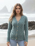 IrelandsEye Horseshoe Aran Cardigan | Ocean Mist