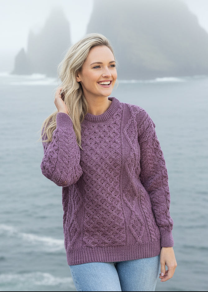 Unisex Aran Wool Sweater | Lupin