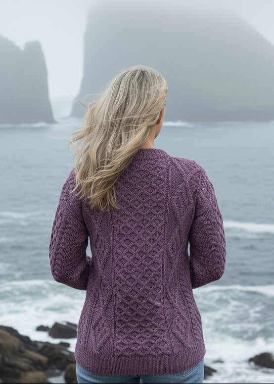 Unisex Aran Wool Sweater | Lupin